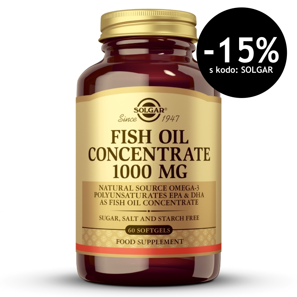 Solgar Ribje olje koncentrat 1000 mg, kapsule (60 kapsul)
